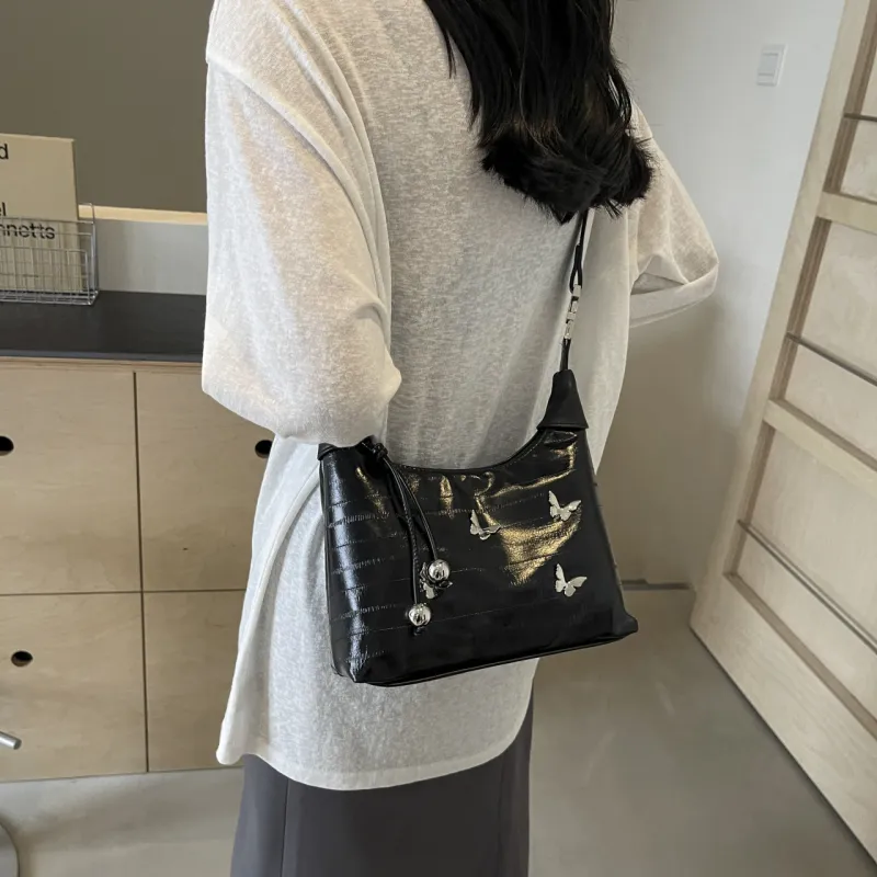 PINK·LAND PU Portable Crossbody Bag, Shoulder Bag Women's Silver/Black/White-8