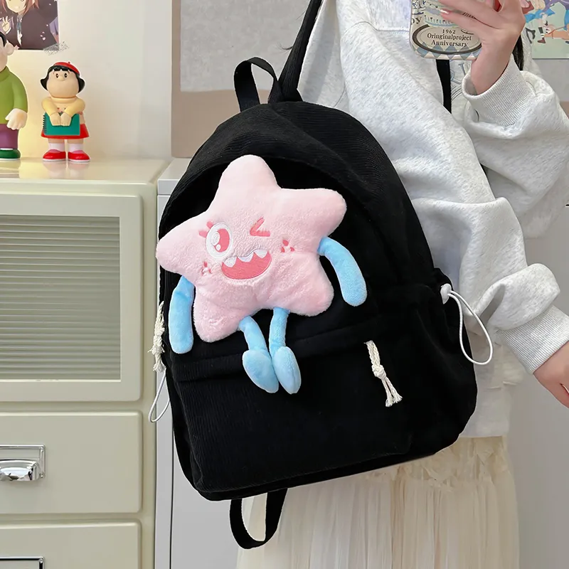 PINK·LAND Nylon Backpack Medium Size Women's White/Pink/Green/Yellow-16