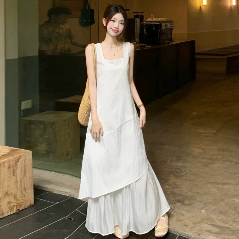 QUIET ANGEL Sleeveless Dress Women's White-2