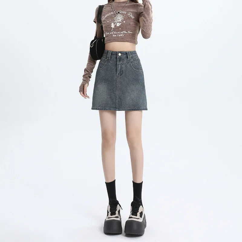 QUIET ANGEL Denim Short Skirts Women's-13
