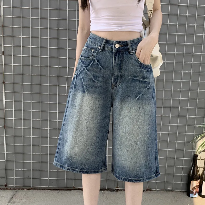 QUIET ANGEL Denim Shorts Women's Blue-2