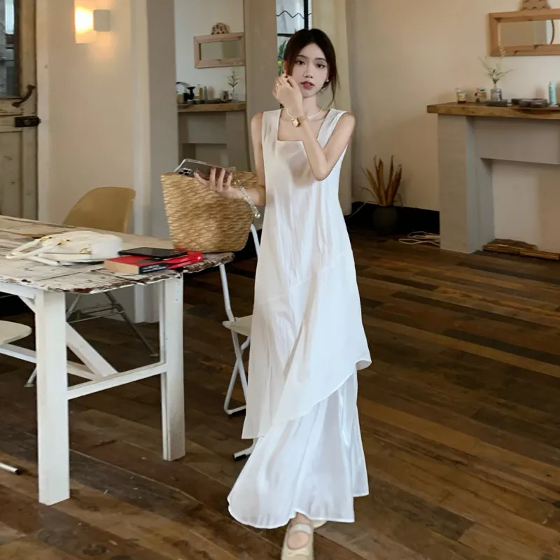 QUIET ANGEL Sleeveless Dress Women's White-5