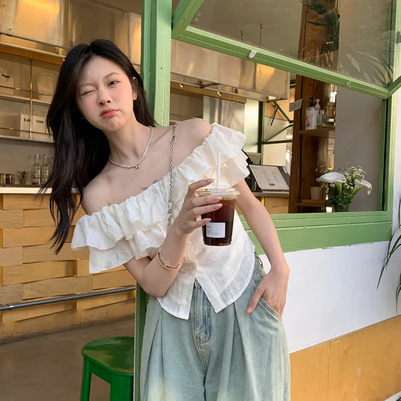 QUIET ANGEL Shirts Women's Apricot Top Shopping Bag-2