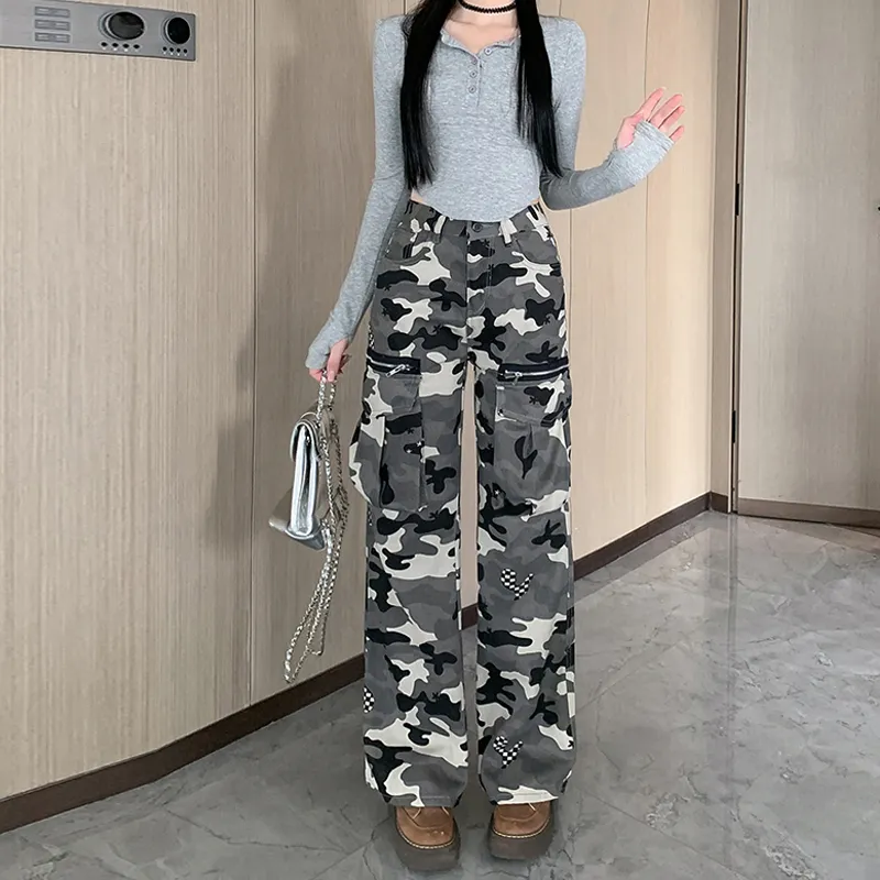 QUIET ANGEL Cargo Pants Women's Camouflage-4
