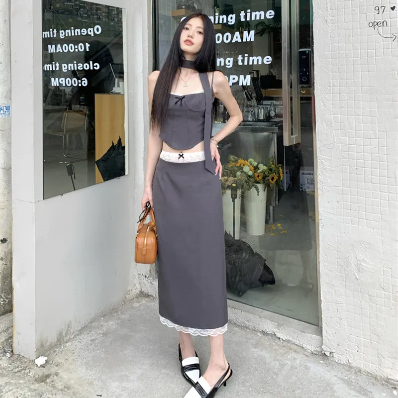 QUIET ANGEL Skirt Set Women's Gray-5