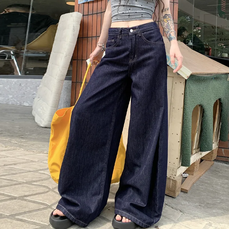 QUIET ANGEL Jeans Women's Dark Blue Pants-3
