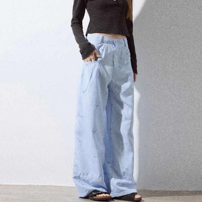QUIET ANGEL Casual Pants Women's Blue-3
