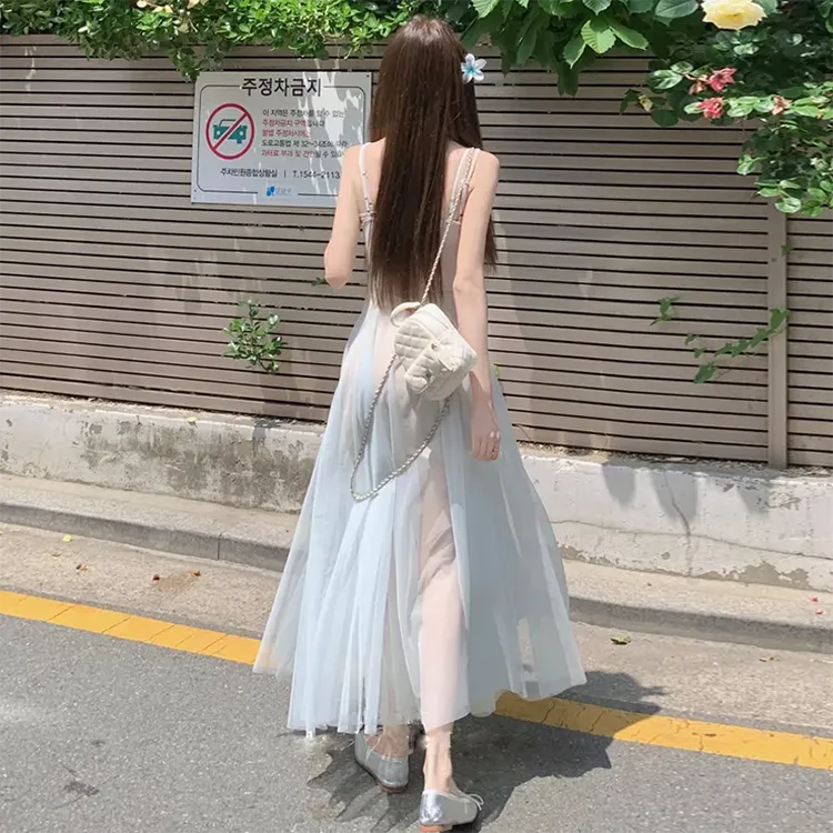 QUIET ANGEL Slip Dresses Women's Light Blue Shopping Bag-5