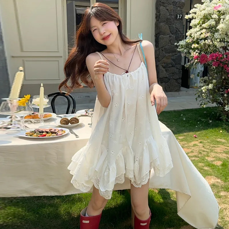 QUIET ANGEL Slip Dress Women's White-4