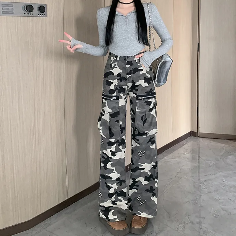 QUIET ANGEL Cargo Pants Women's Camouflage-3