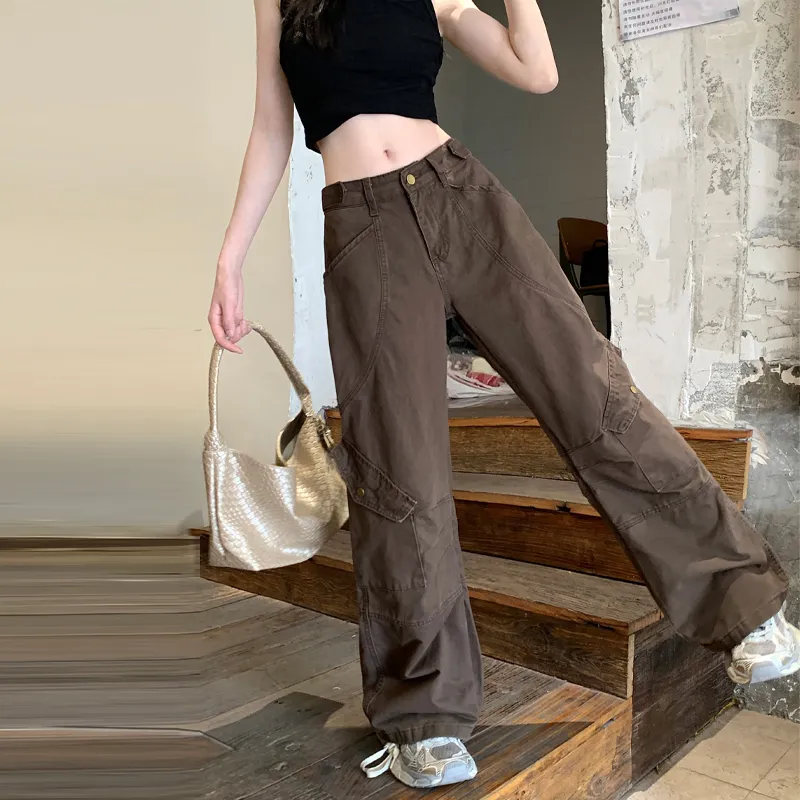 QUIET ANGEL Cargo Pants Women's Brown-5