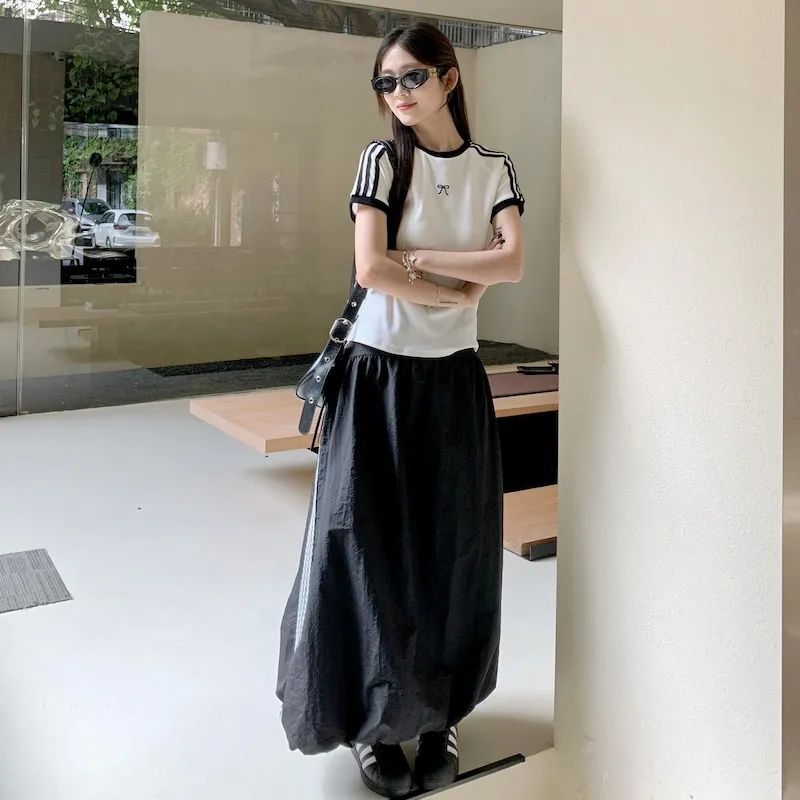 Vine Color Fashion Skirt Set Women's-4