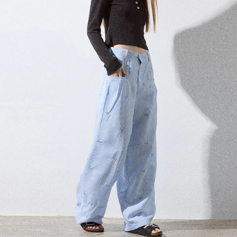 QUIET ANGEL Casual Pants Women's Blue-4