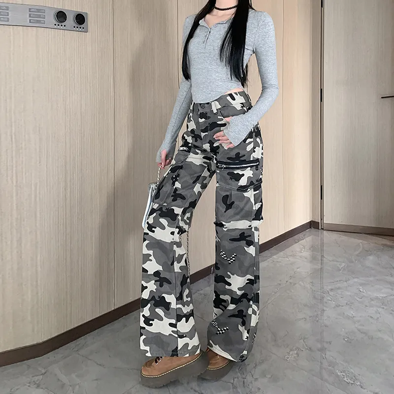 QUIET ANGEL Cargo Pants Women's Camouflage-5