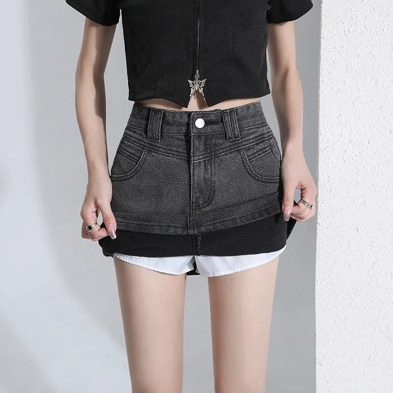 QUIET ANGEL Denim Short Skirts Women's-3