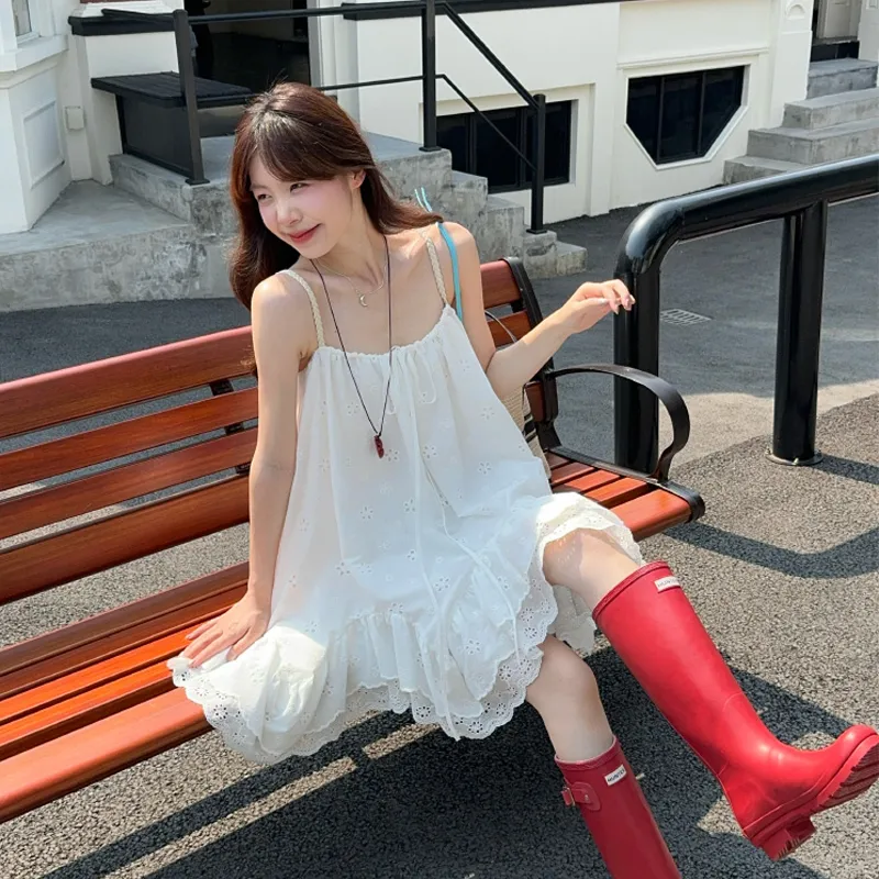 QUIET ANGEL Slip Dress Women's White-1