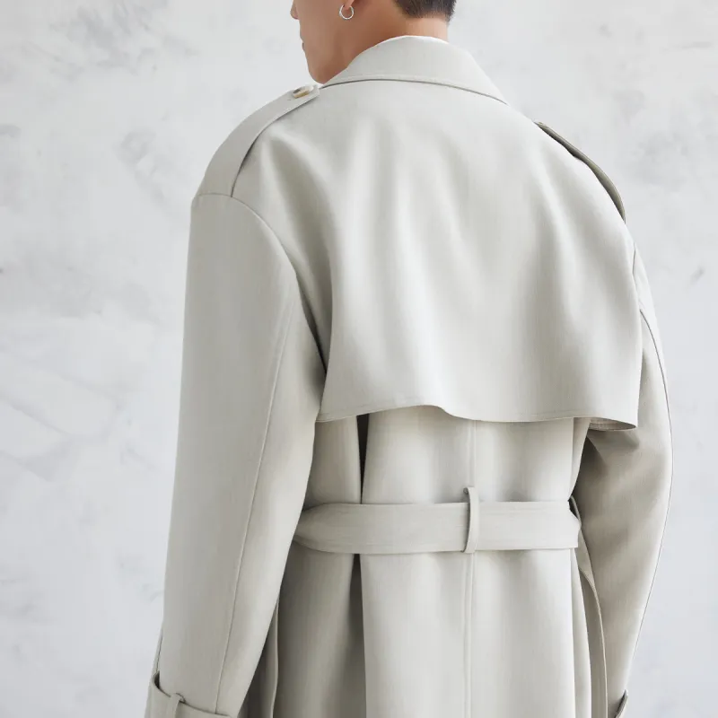 A.B.X Mid Length Spring Trench Coat Unisex-5