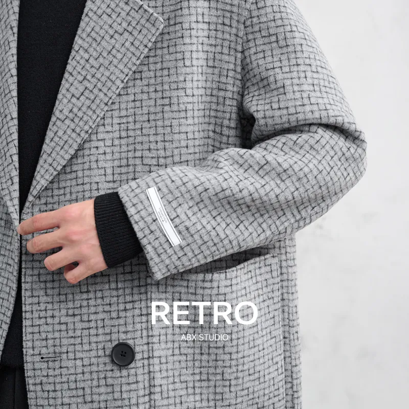 A.B.X Coats Men Light Gray-4
