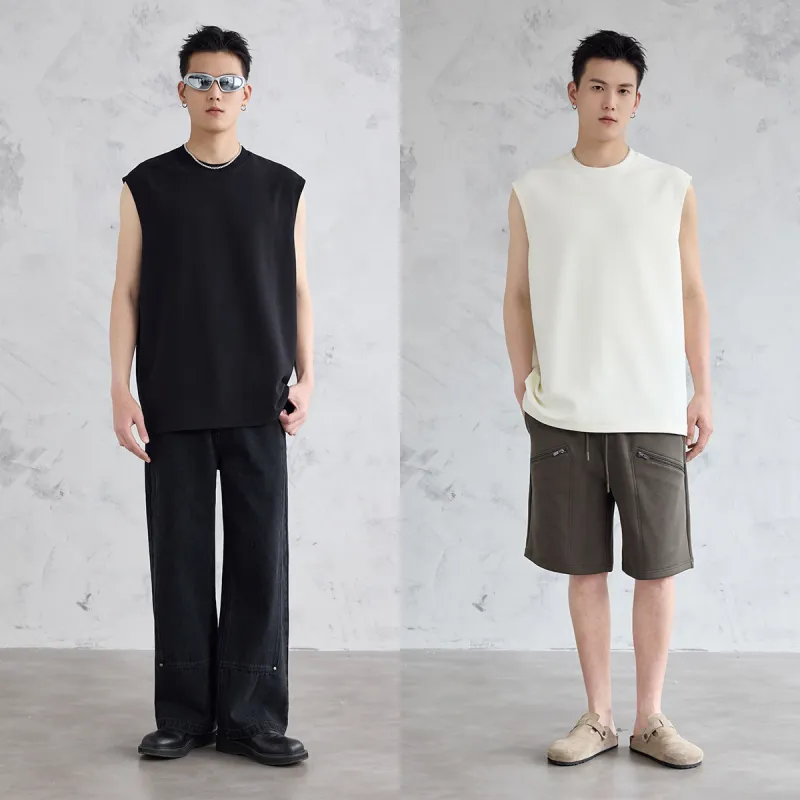A.B.X Knitted Fabric Sports Street Style Vest Men's-14