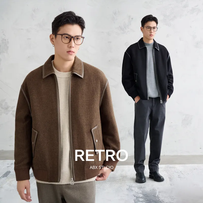 A.B.X Lining Cotton Woolen Jacket Woolen Coat Men's-3
