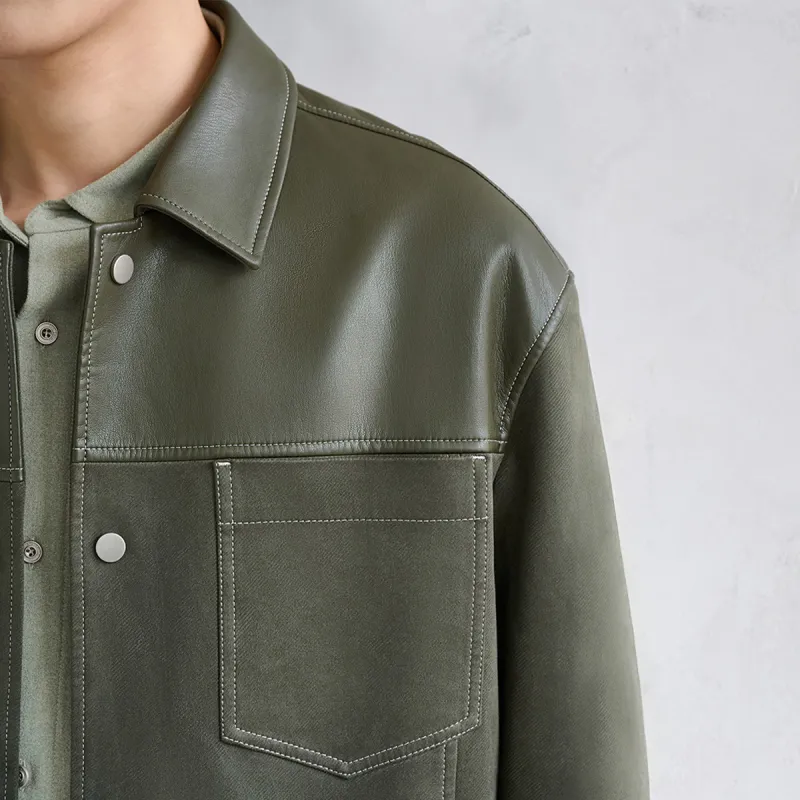 A.B.X Color Blocking Lapel Jackets Coat For Spring And Autumn Men's-2