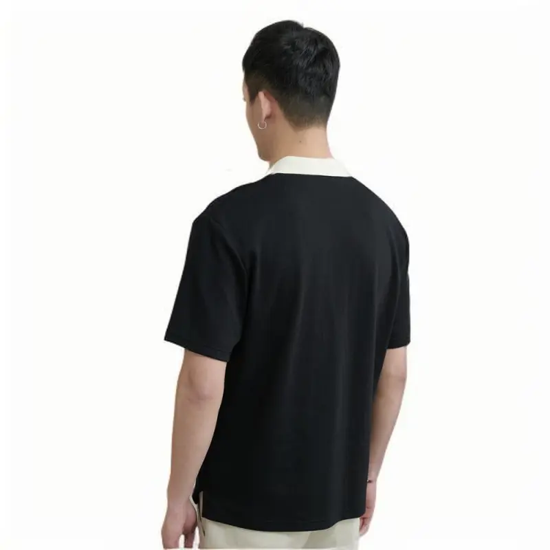 A.B.X Color Block Lapel Short Sleeved Polo Shirt Men's-11