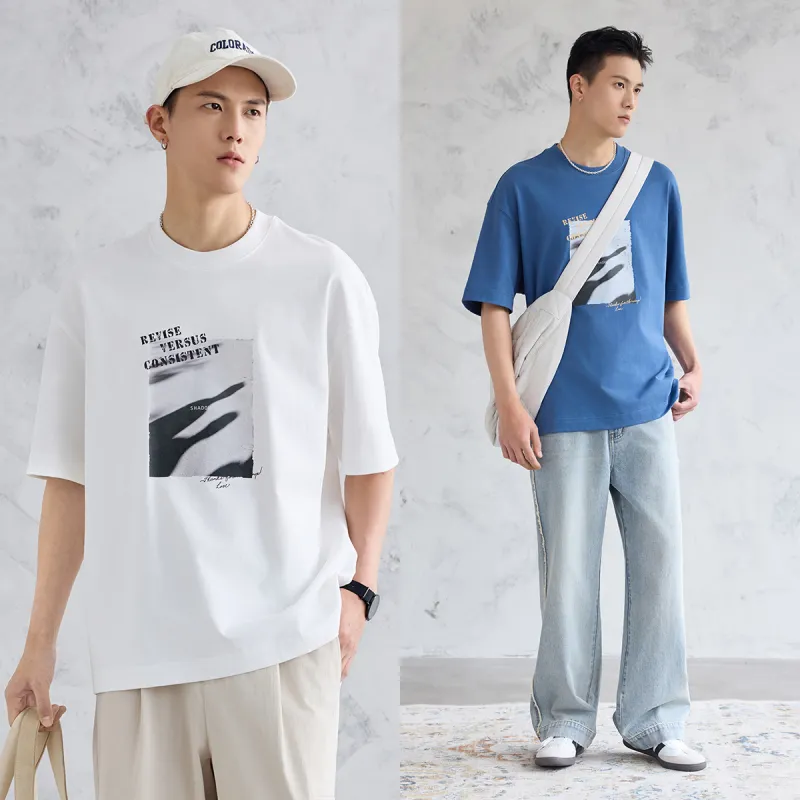 A.B.X Front And Back Theme Print Crew Neck Pullover Short Sleeved T Shirts Men's-6