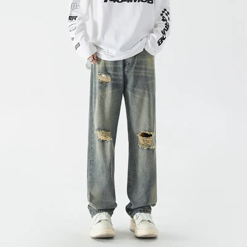 LTIFONE Jeans Unisex Vintage Blue-2