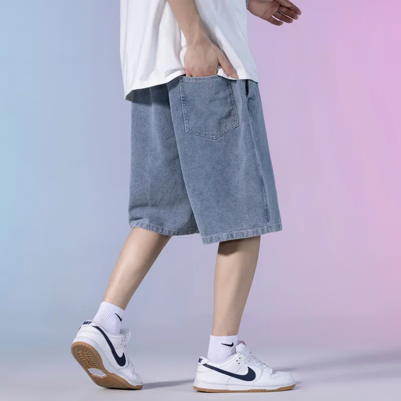 LTIFONE Denim Shorts Unisex Light Blue-3