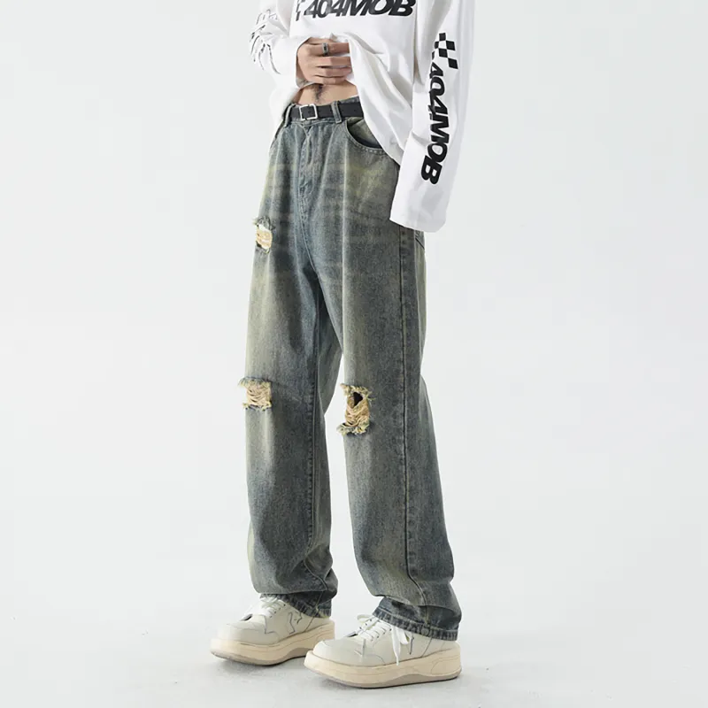LTIFONE Jeans Unisex Vintage Blue-4