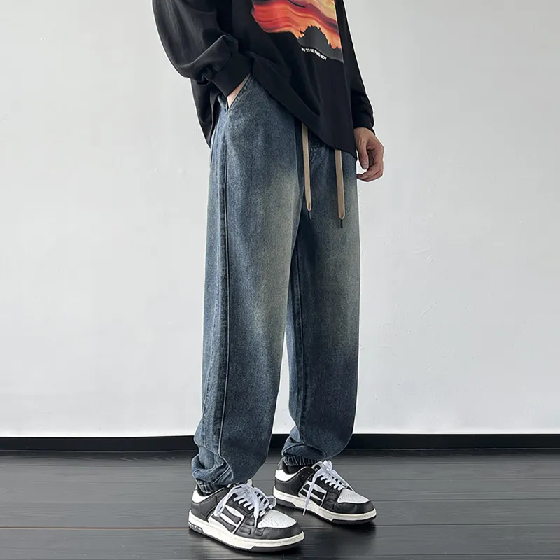 LTIFONE Jeans Unisex Vintage Blue-5
