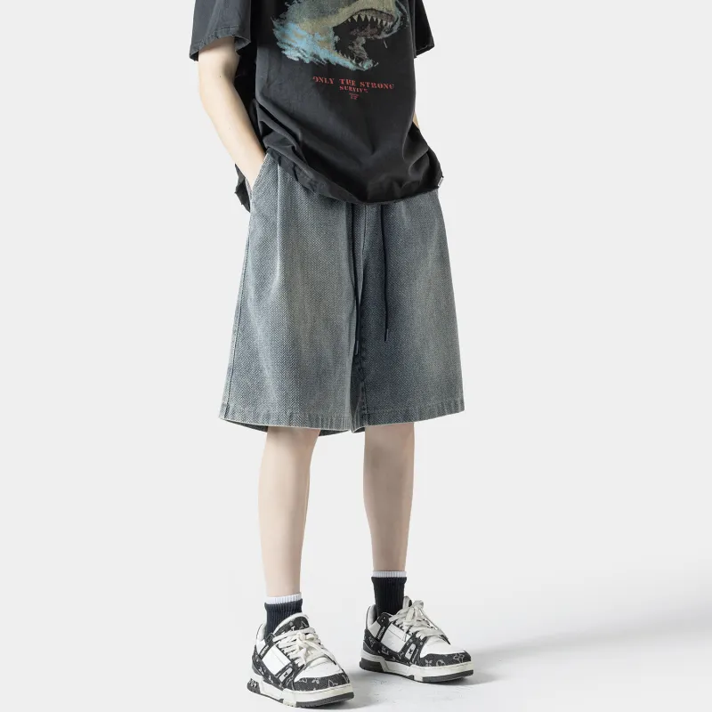 LTIFONE Denim Shorts Unisex Blue-3