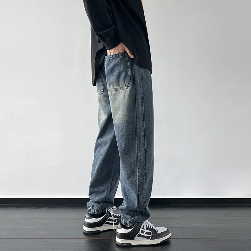 LTIFONE Jeans Unisex Vintage Blue-4