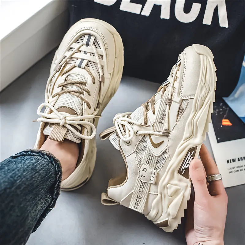 Magelly Shock Absorbers With Slip Resistant And Abrasion Resistant Properties Low Top Chunky Sneakers Men's-1