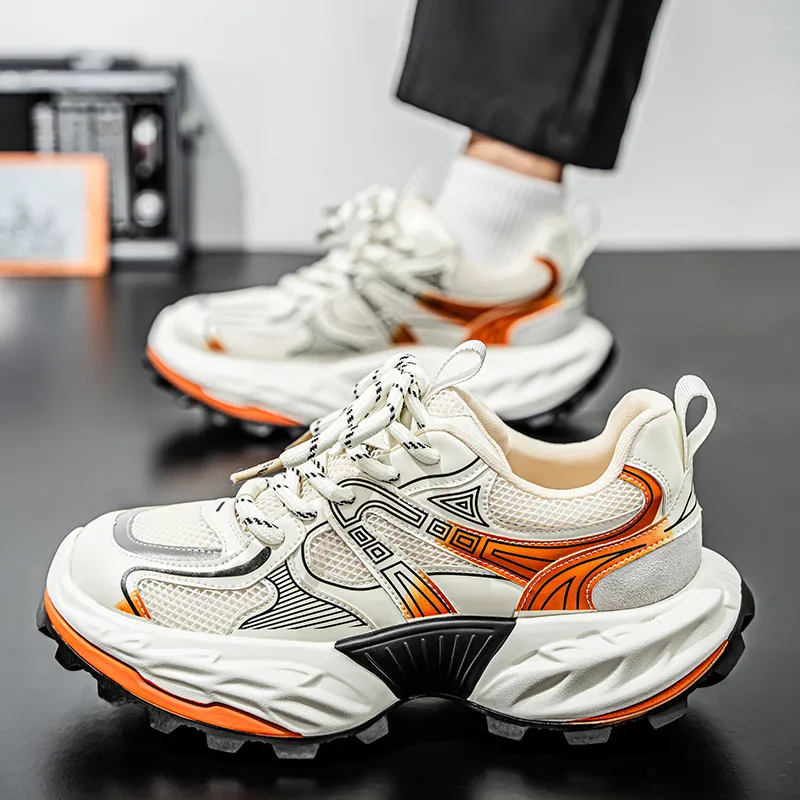 Magelly Slip Resistant, Breathable, Height Increasing Low Top Chunky Sneakers Men's-4
