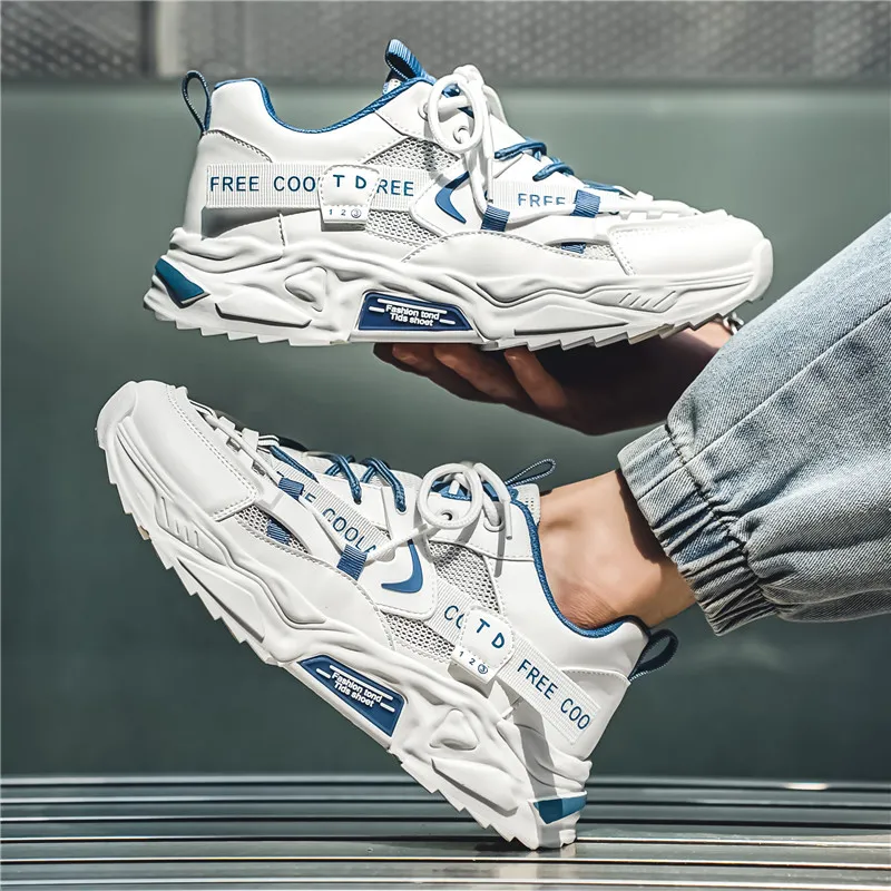 Magelly Shock Absorbers With Slip Resistant And Abrasion Resistant Properties Low Top Chunky Sneakers Men's-13
