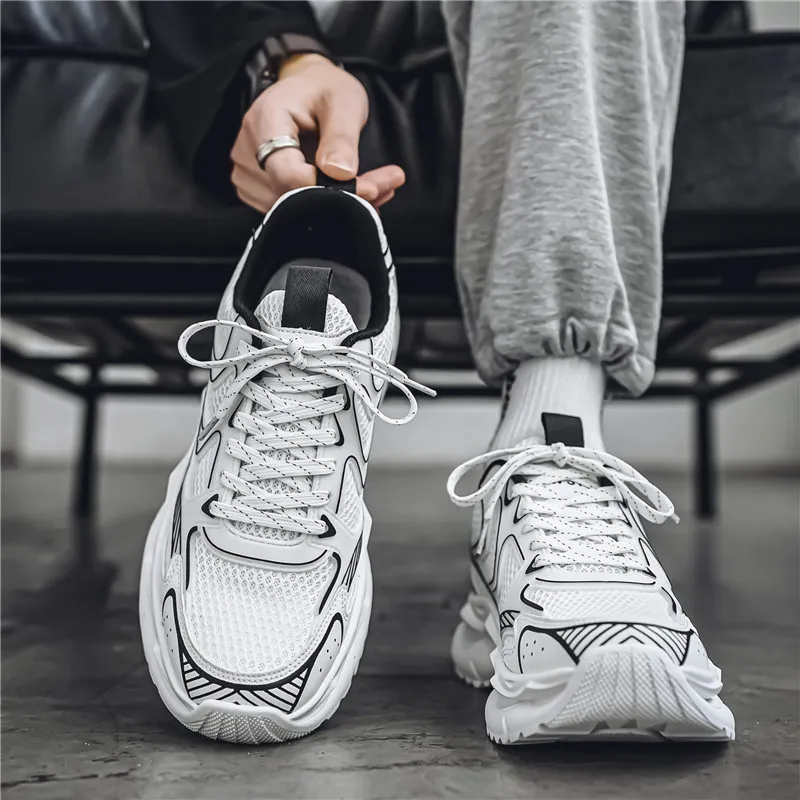 Magelly Shock Absorbers With Slip Resistant And Abrasion Resistant Properties Low Top Chunky Sneakers Men's-6
