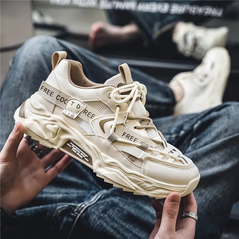 Magelly Shock Absorbers With Slip Resistant And Abrasion Resistant Properties Low Top Chunky Sneakers Men's-2