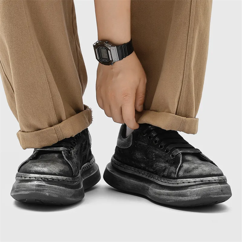 Magelly Lightweight Breathable Height Increasing Low Top Skateboard Shoes Men's-11