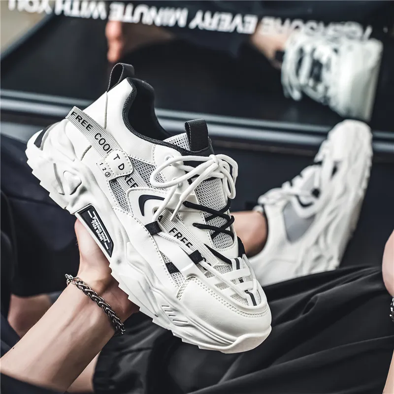 Magelly Shock Absorbers With Slip Resistant And Abrasion Resistant Properties Low Top Chunky Sneakers Men's-7
