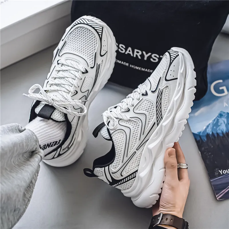 Magelly Shock Absorbers With Slip Resistant And Abrasion Resistant Properties Low Top Chunky Sneakers Men's-7