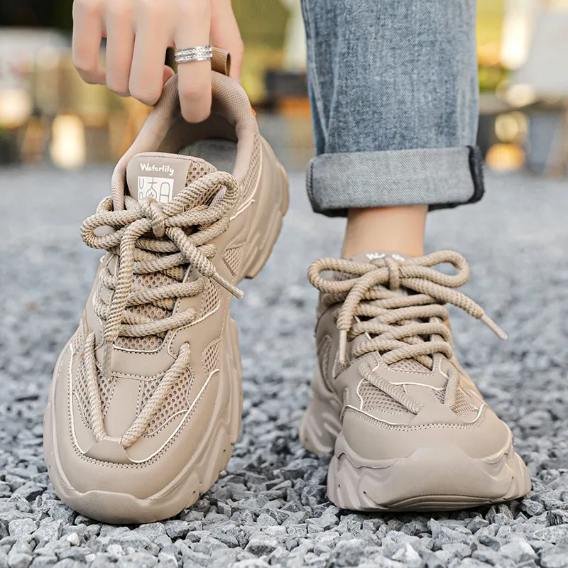 Magelly Shock Absorbers With Slip Resistant And Abrasion Resistant Properties Low Top Chunky Sneakers Men's-3