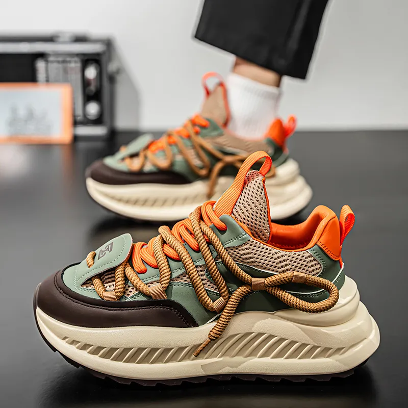 Magelly Shock Absorbers With Slip Resistant And Abrasion Resistant Properties Low Top Chunky Sneakers Men's-17
