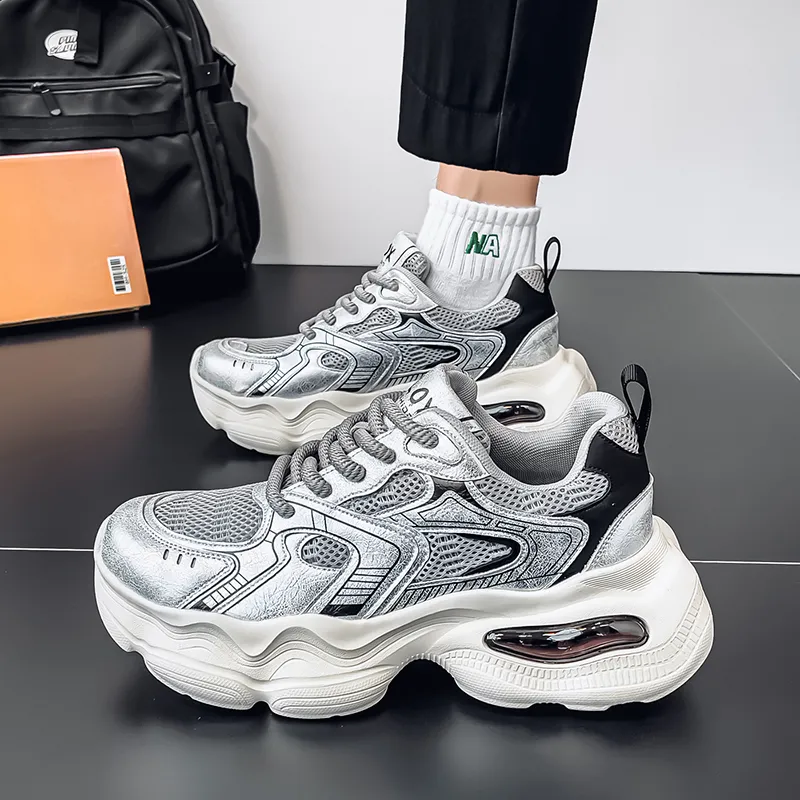 Magelly Shock Absorbers Slip Resistant Breathable Low Top Chunky Sneakers Men's-4