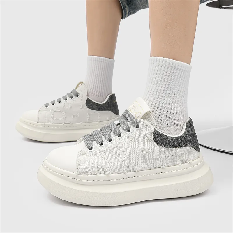 Magelly Lightweight Breathable Height Increasing Low Top Skateboard Shoes Men's-16