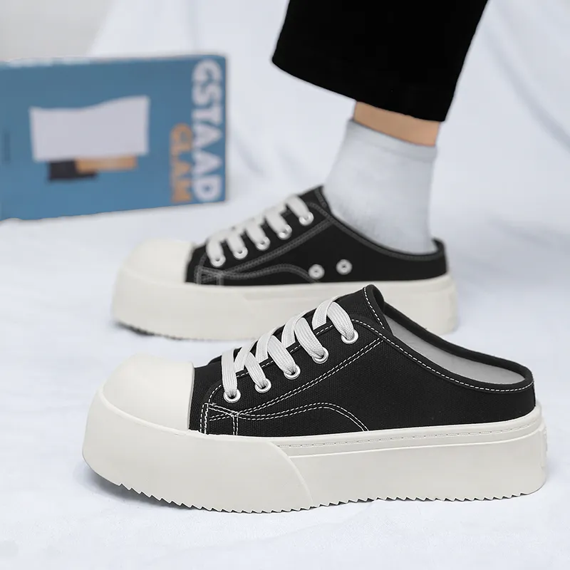 Magelly Anti Slip And Wear Resistant Height Increasing Low Top Casual Shoes Men's Black-5