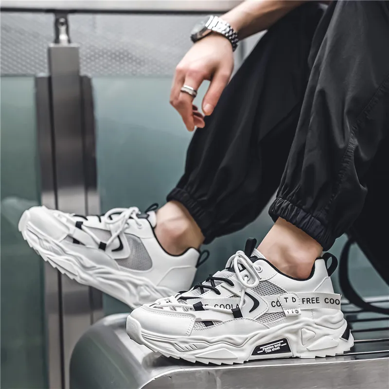 Magelly Shock Absorbers With Slip Resistant And Abrasion Resistant Properties Low Top Chunky Sneakers Men's-8