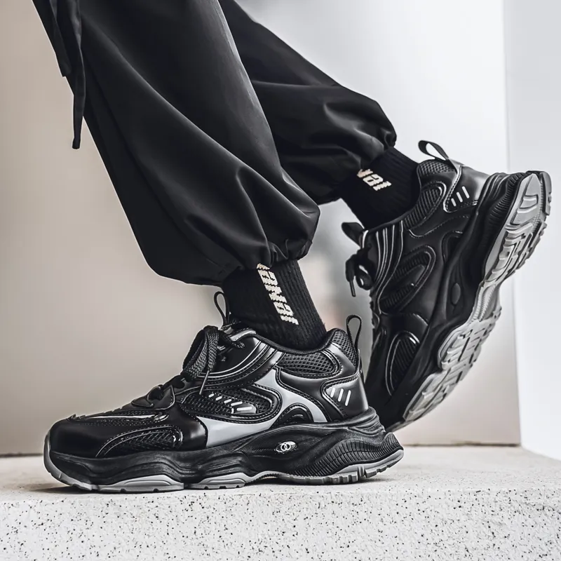 Magelly Shock Absorbers With Slip Resistant And Abrasion Resistant Properties Low Top Chunky Sneakers Men's-4