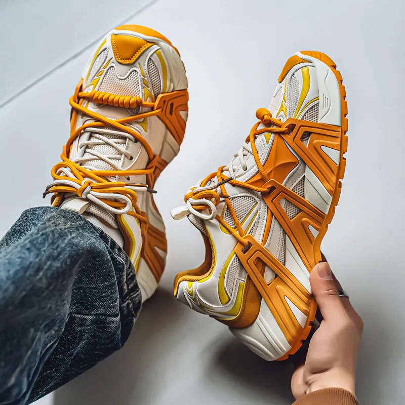 Magelly Shock Absorbers With Slip Resistant And Abrasion Resistant Properties Low Top Chunky Sneakers Men's-14