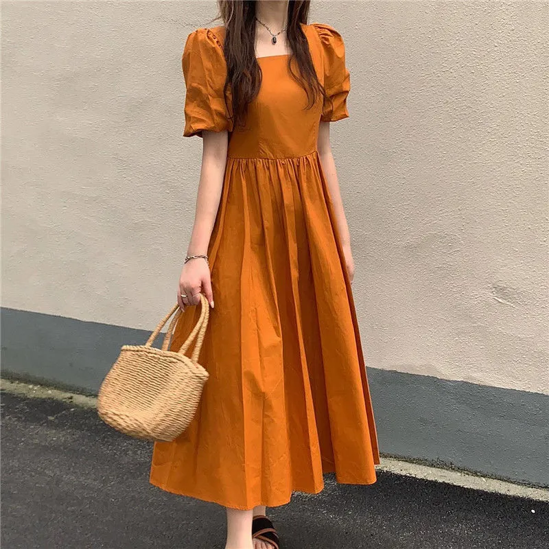 EIDOLON GRAIN Short Sleeved Dress Women's Orange-2